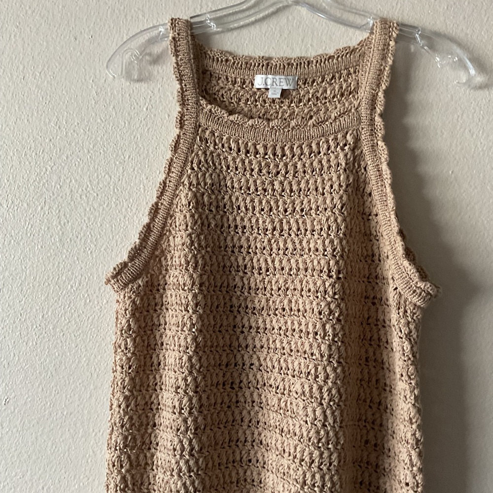 J. Crew Beige Crochet Knit Top